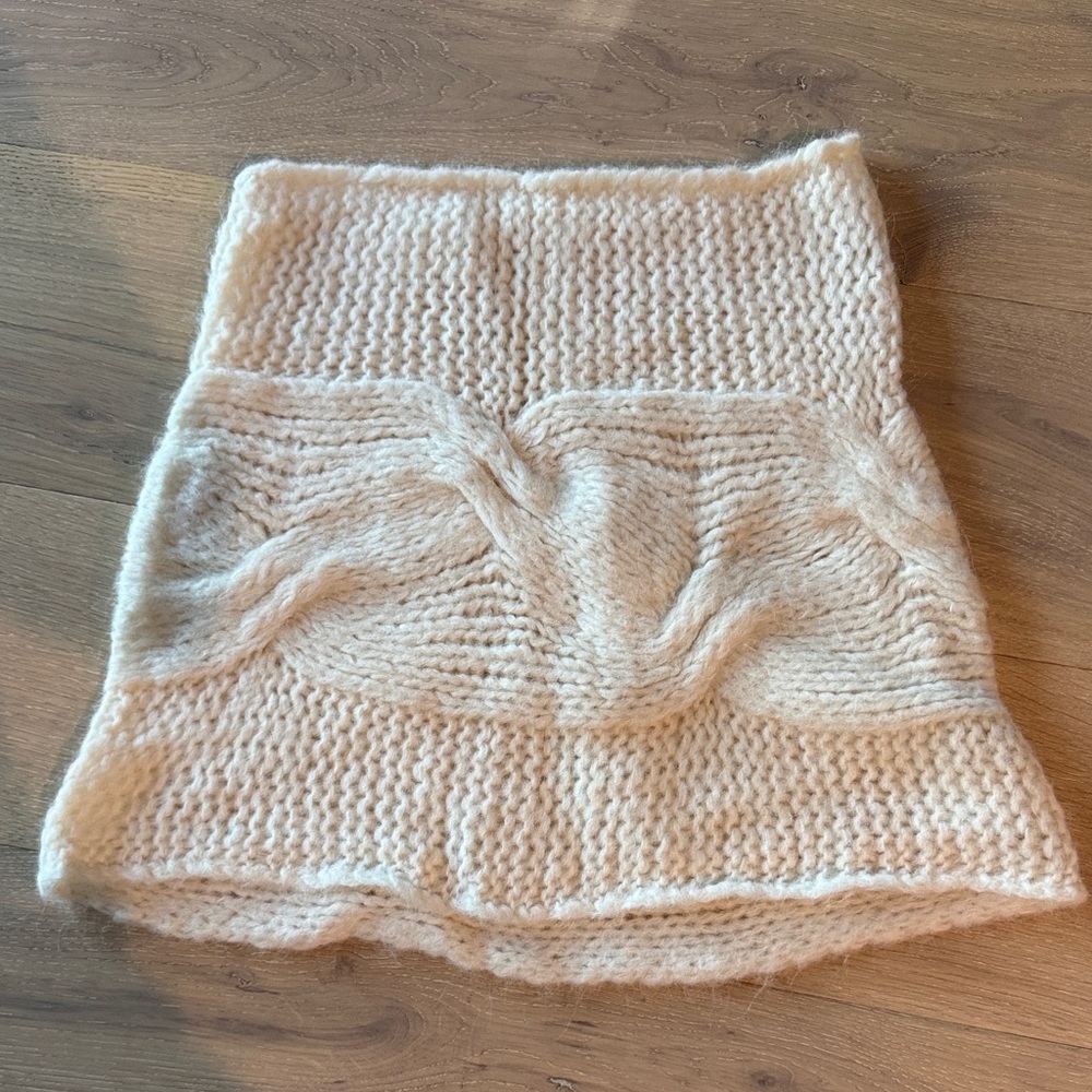 Eileen Fisher Cream Knit Scarf